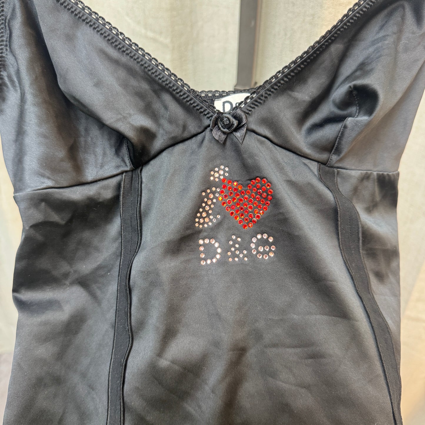 I Love D&G Black Corset-Style Top