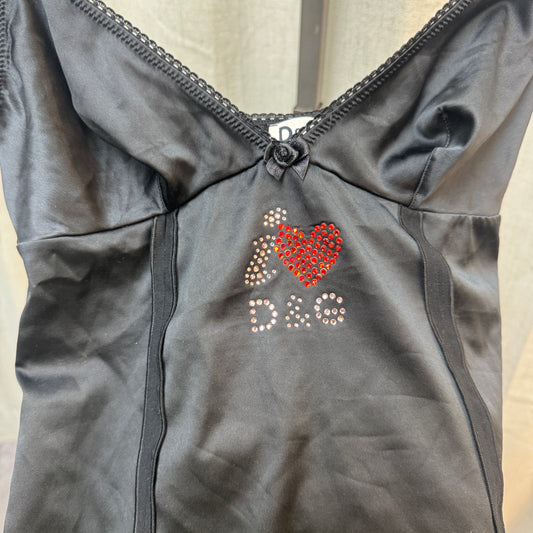 I Love D&G Black Corset-Style Top