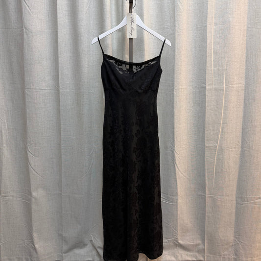 Black Floral Mesh Maxi Dress