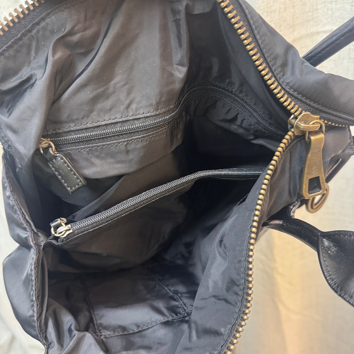 Moschino Black Nylon Cargo Purse
