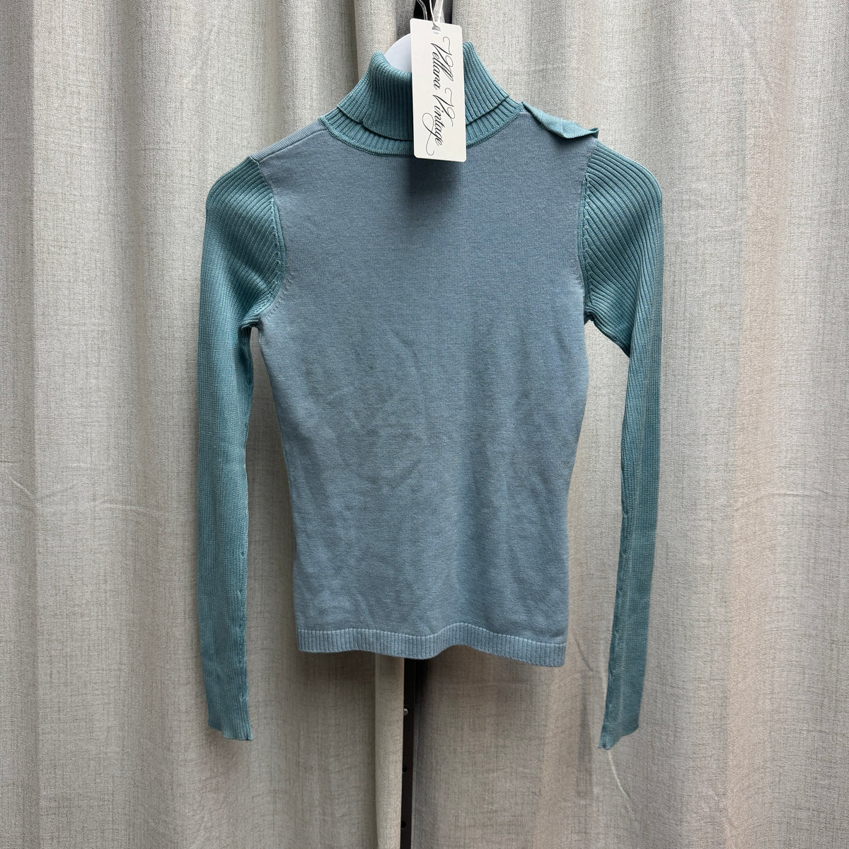Kenzo Blue Bow Turtleneck Long Sleeve Sweater