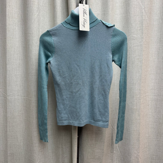 Kenzo Blue Bow Turtleneck Long Sleeve Sweater