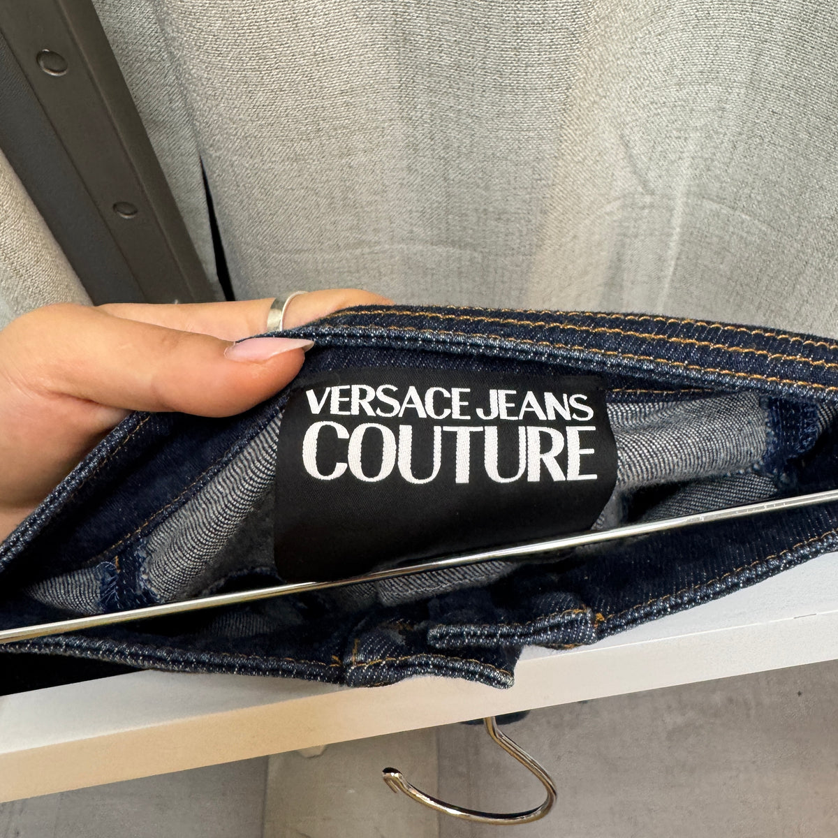 Versace Jeans Couture Denim Button Strapless Top