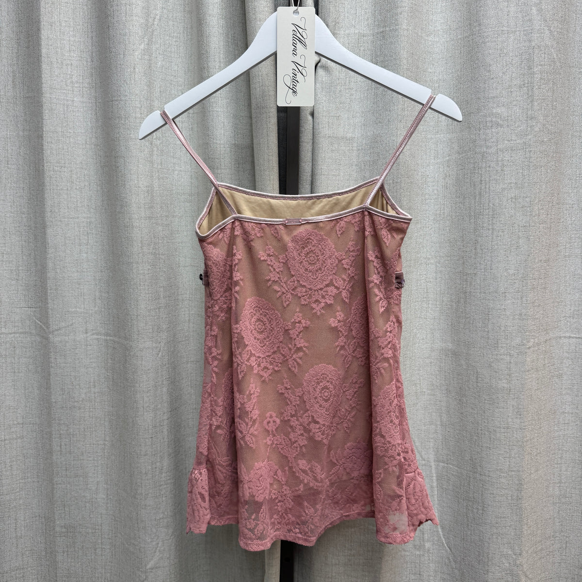 Morgan de Toi Pink Floral Lace Tank Top