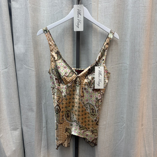Paisley Print V-Neck Tank Top