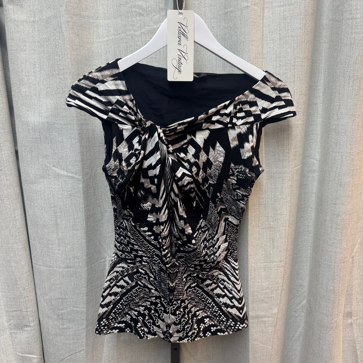 Roberto Cavalli Python Print Twisted Blouse
