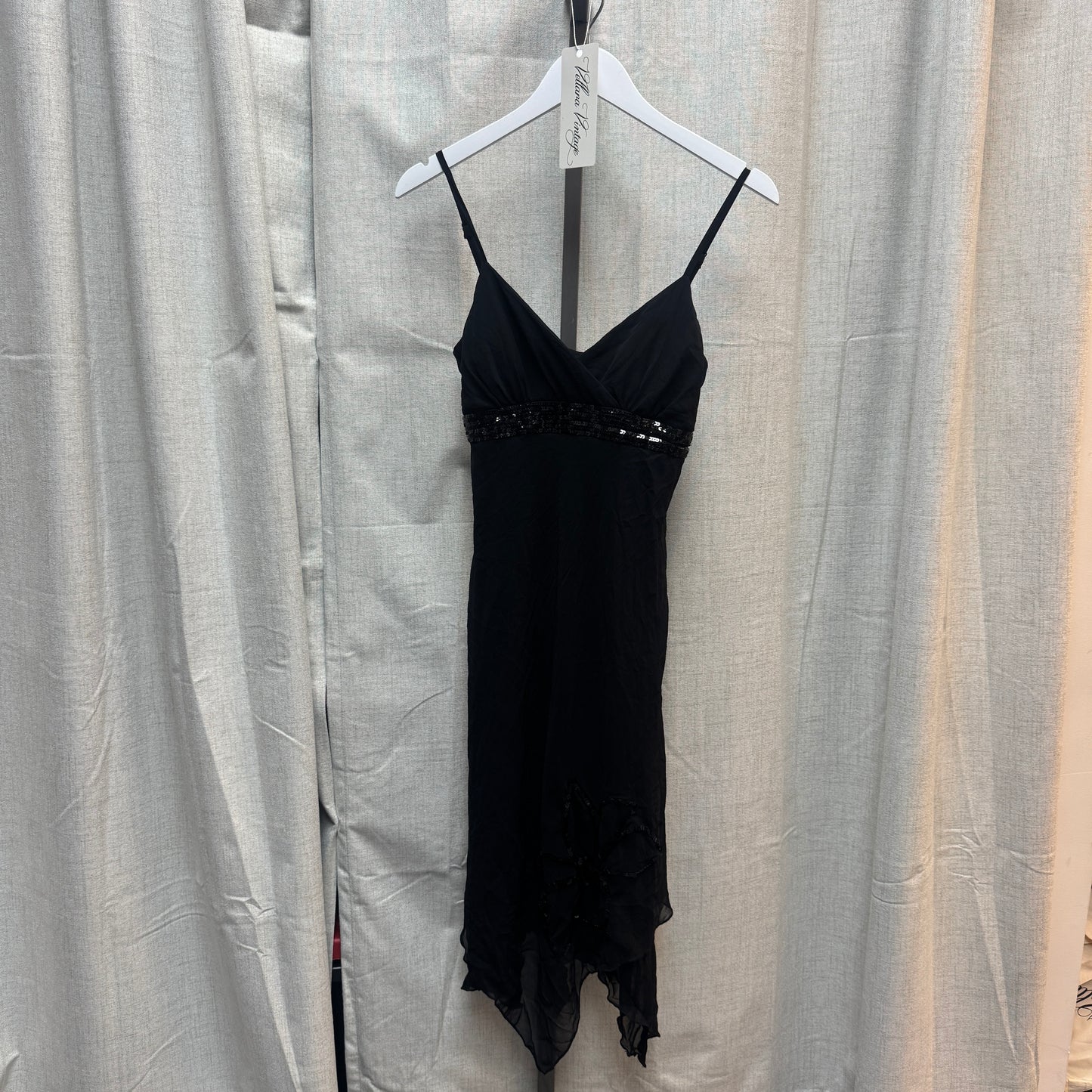 Y2K Black Sequin Midi Dress