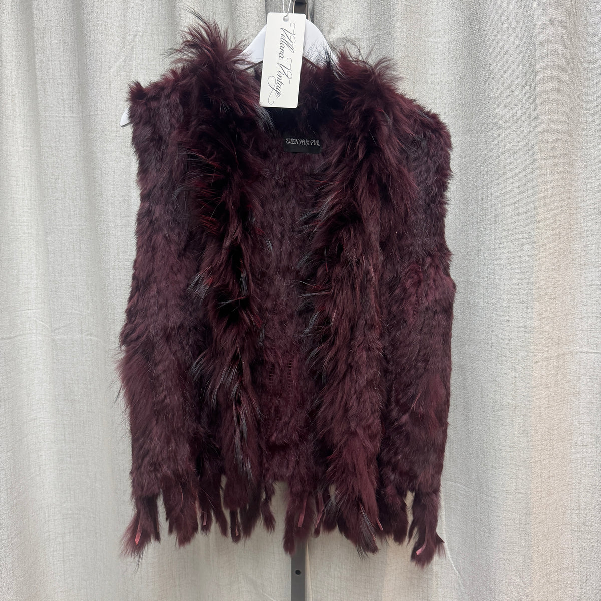 Burgundy Fur Vest