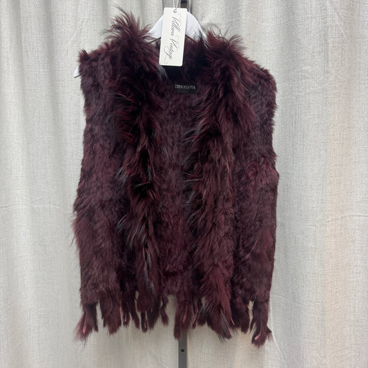 Burgundy Fur Vest