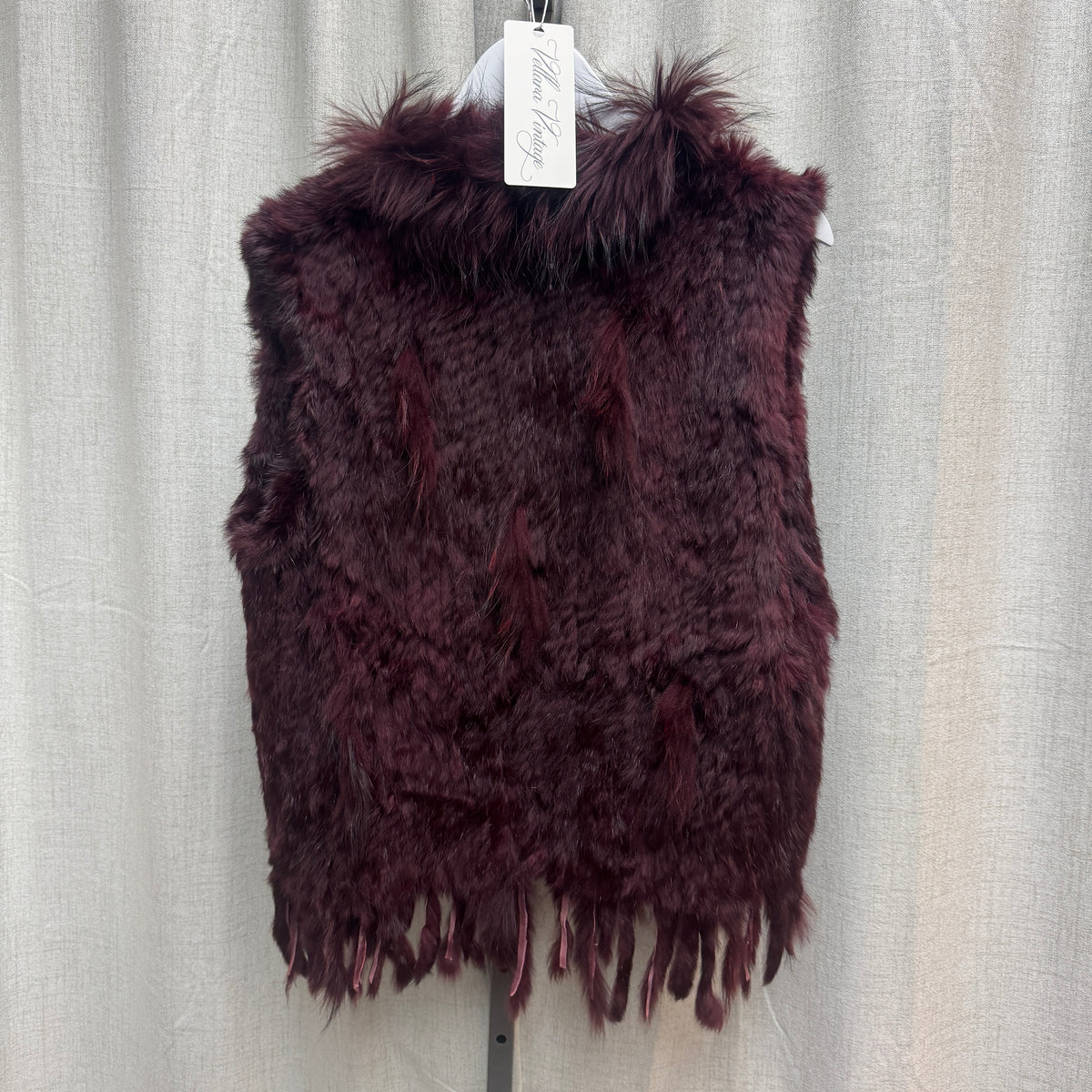 Burgundy Fur Vest