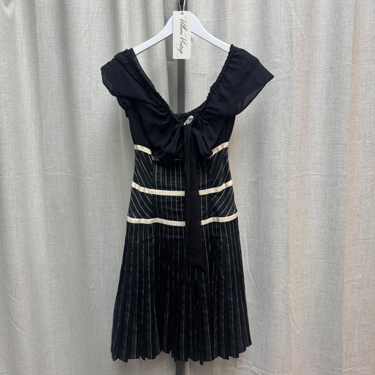 Sportmax Black Pinstriped A-Line Mini Dress