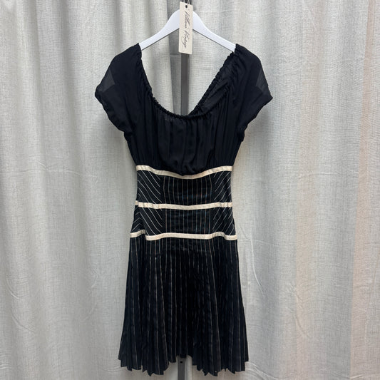 Sportmax Black Pinstriped A-Line Mini Dress