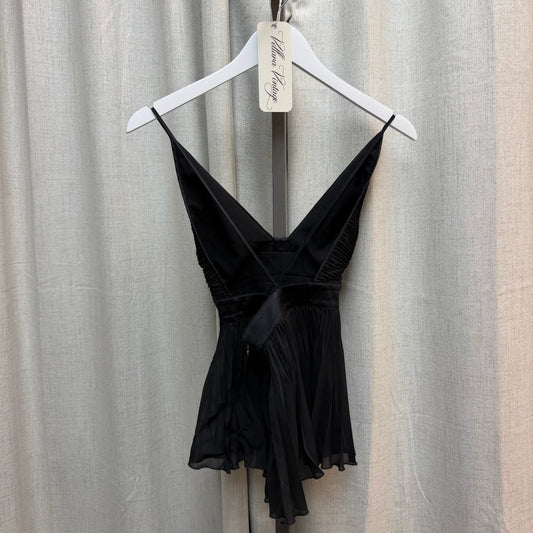 Just Cavalli Black Pleated Cross Back Top
