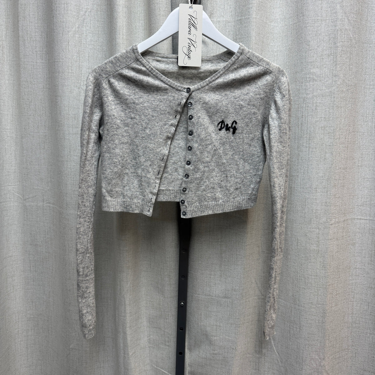 D&G Gray Wool Cropped Cardigan