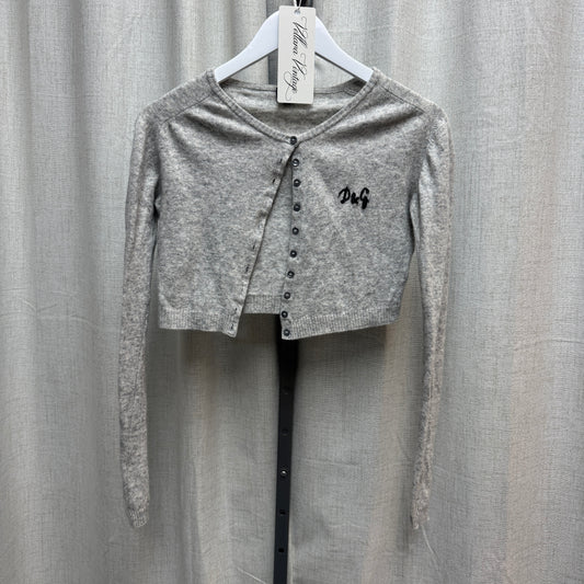 D&G Gray Wool Cropped Cardigan