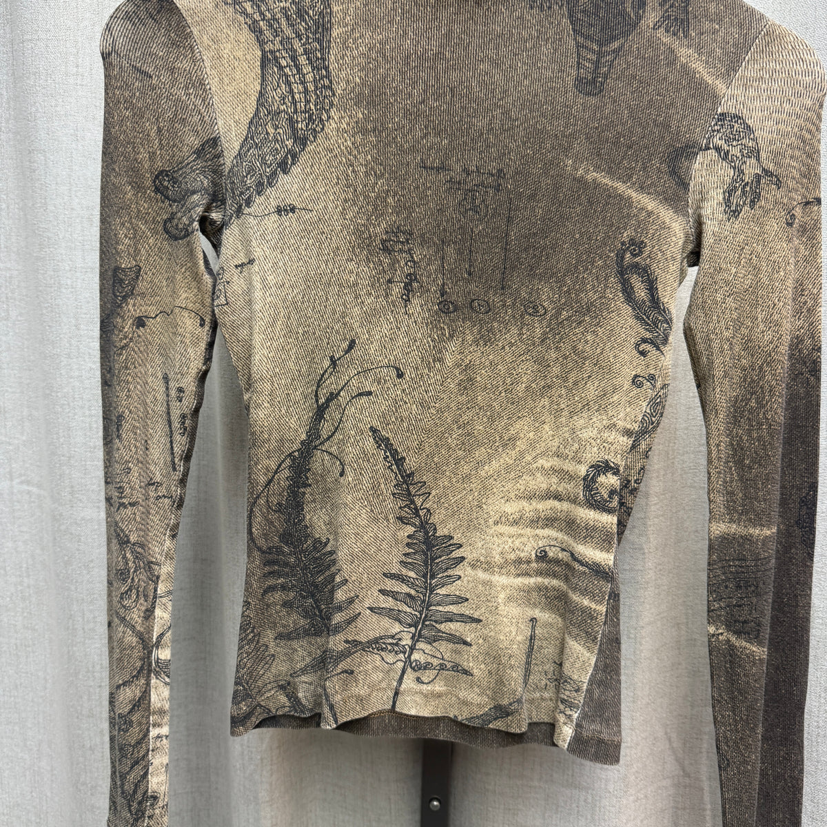 Just Cavalli Zodiac Print Long Sleeve Turtleneck Top