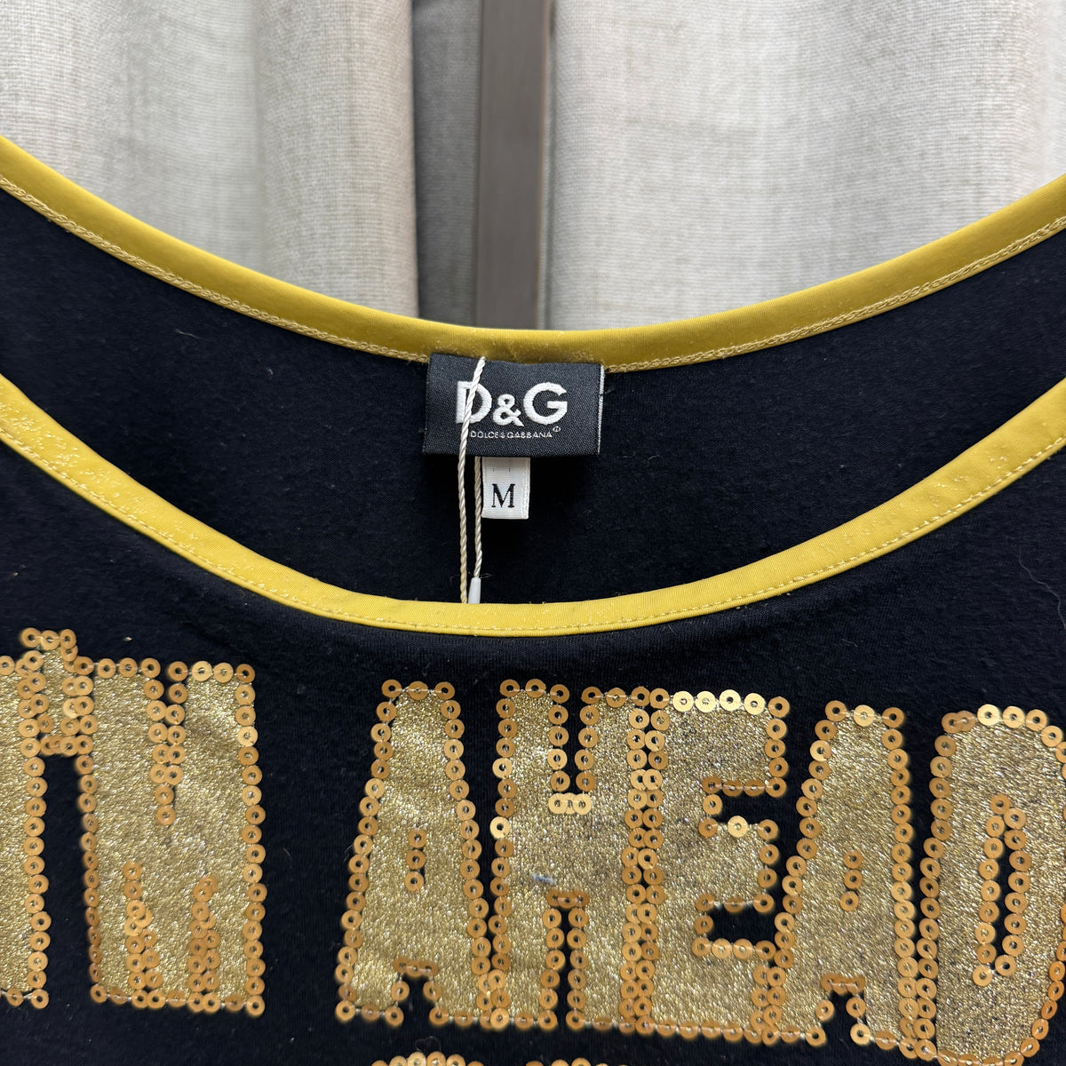 D&G Black & Gold Graphic Tank Top