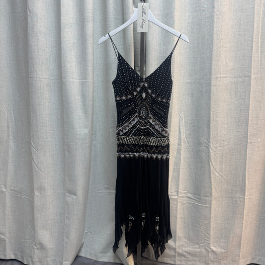 Vintage Black Beaded Midi Dress