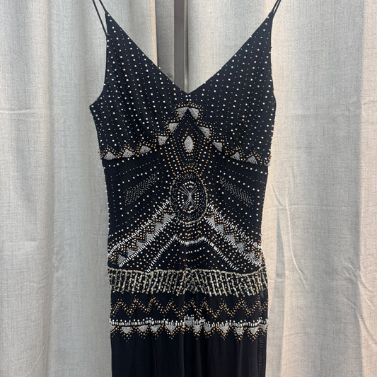 Vintage Black Beaded Midi Dress