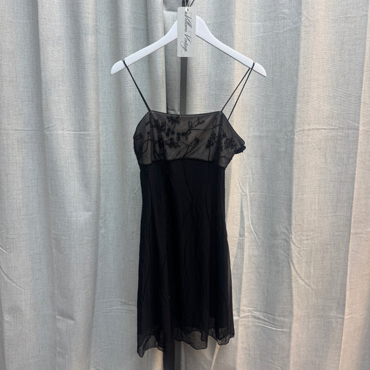 Vintage Beaded Black Short Dress