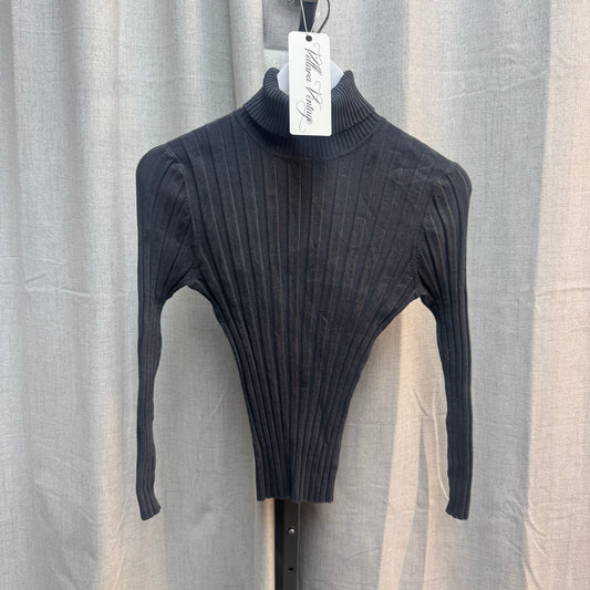 Gray Silk Blend Turtleneck Long Sleeve