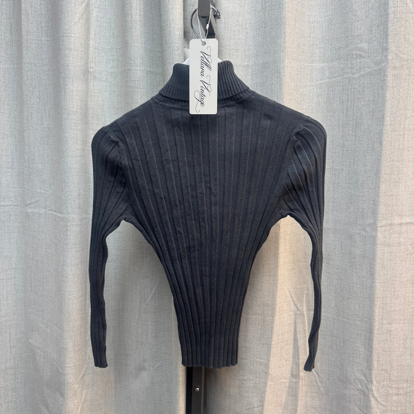 Gray Silk Blend Turtleneck Long Sleeve