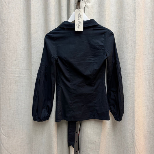 Comptoir Des Cotonniers Black Asymmetrical Long Sleeve Blouse