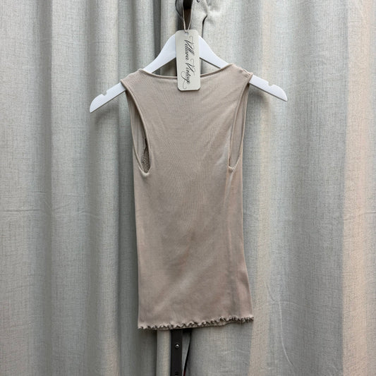 Oscalita Beige Crochet Overlay Tank