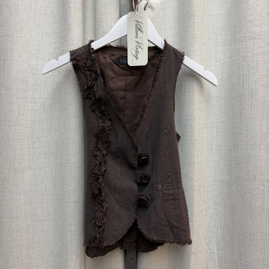 IKKS Brown Button Up Vest