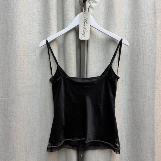 Chain Reaction Black Satin Beaded Tank