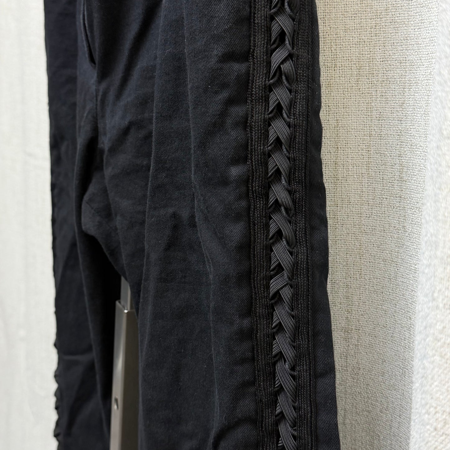 Christian Dior Black Lace-up Flared Jeans F/W 2002