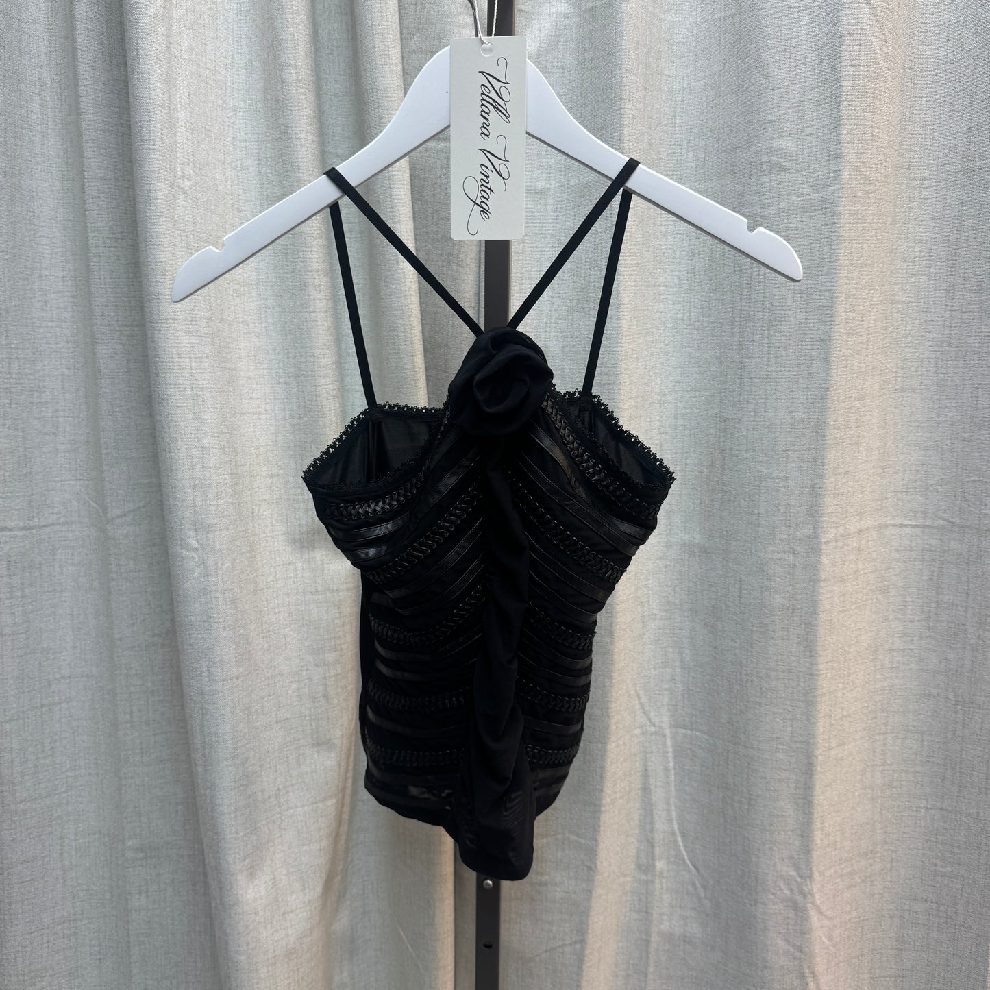Black Rose Abstract Halter Tank Top