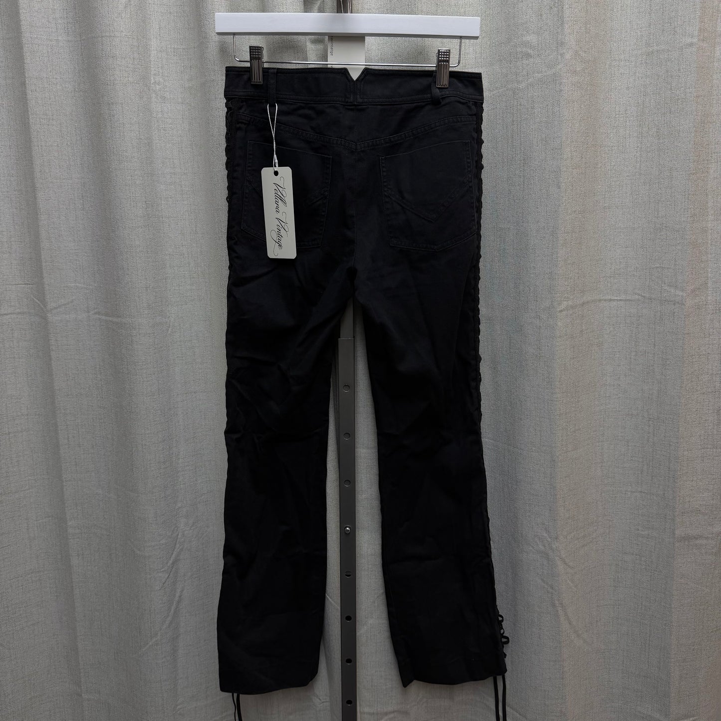 Christian Dior Black Lace-up Flared Jeans F/W 2002