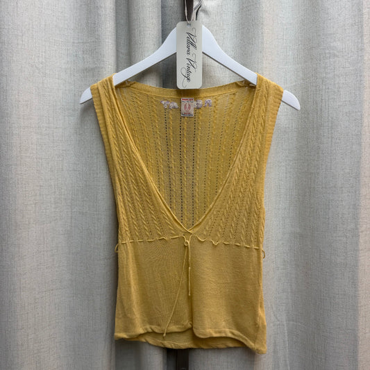 Replay Tan Knit V-Neck Tank