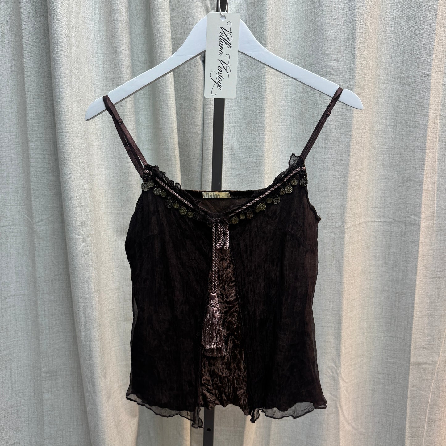 Brown Layered Velvet Tank Top