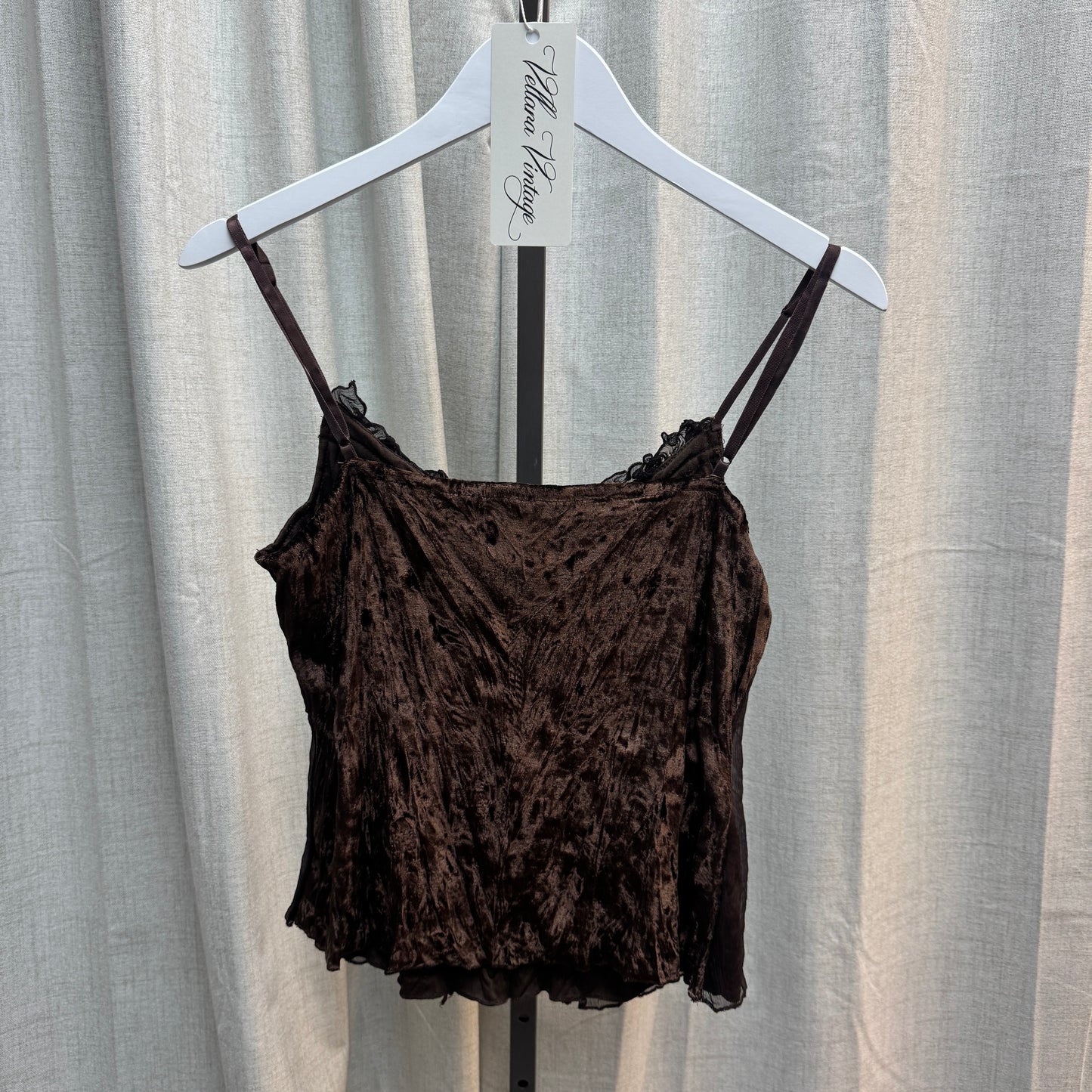 Brown Layered Velvet Tank Top