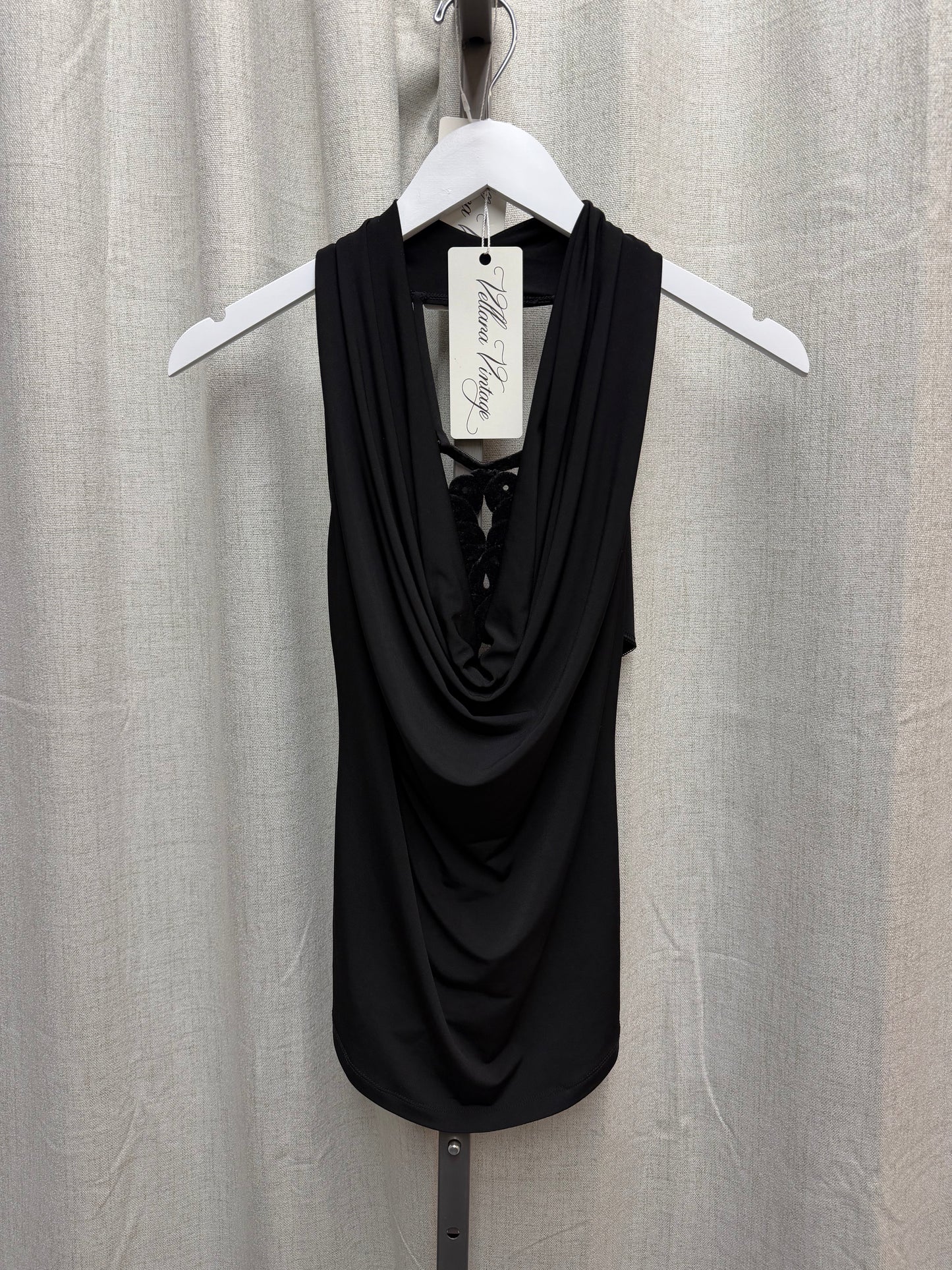 Black Cowl Neck Top