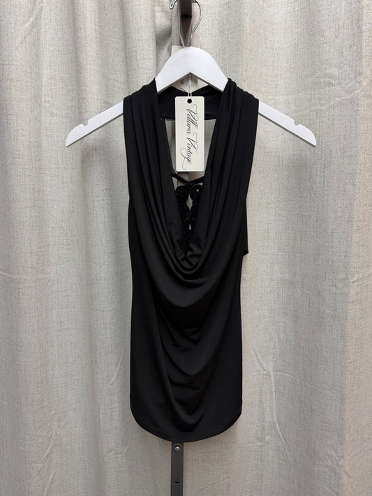 Black Cowl Neck Top