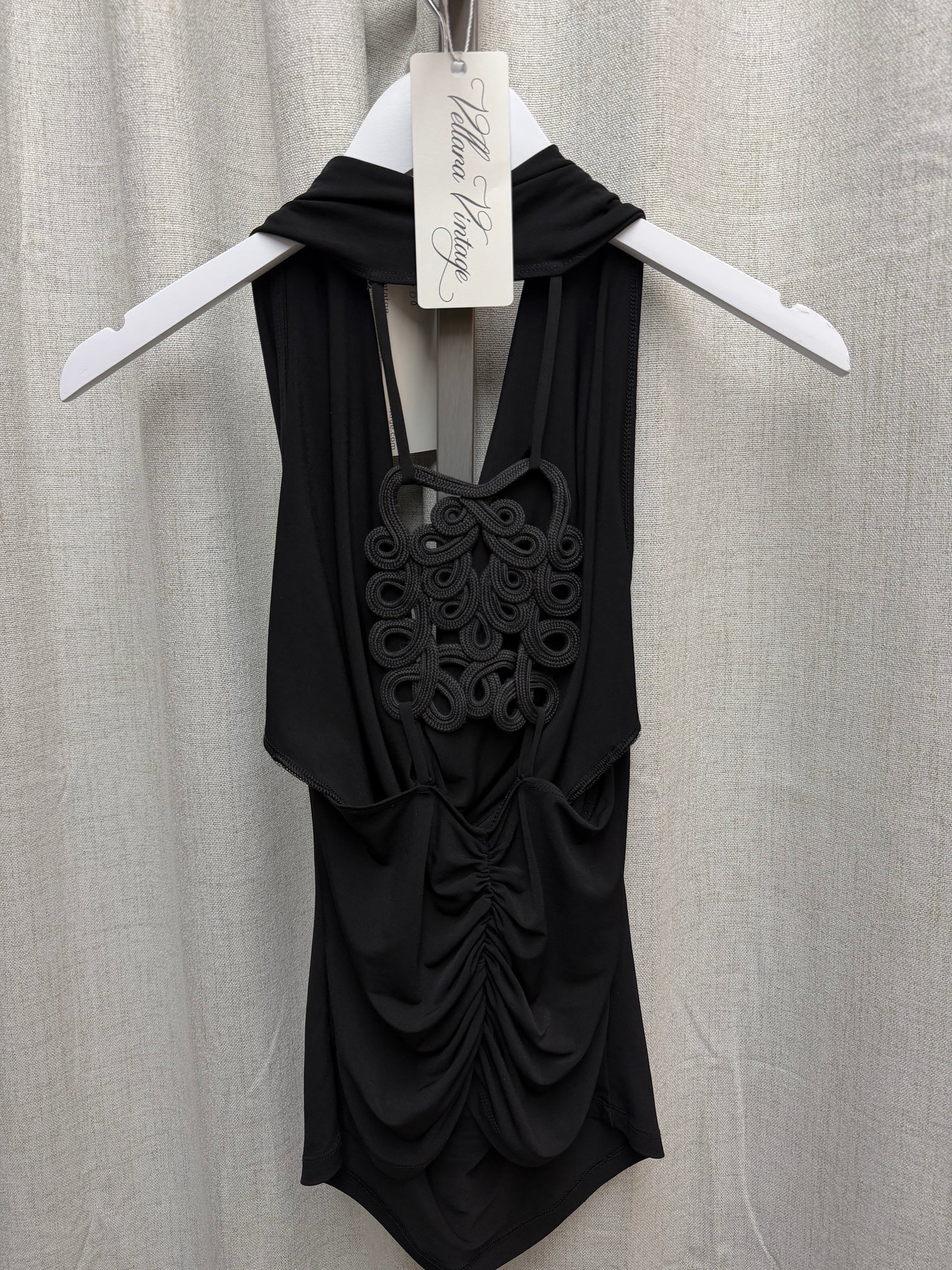 Black Cowl Neck Top
