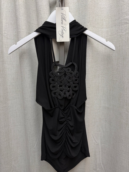 Black Cowl Neck Top