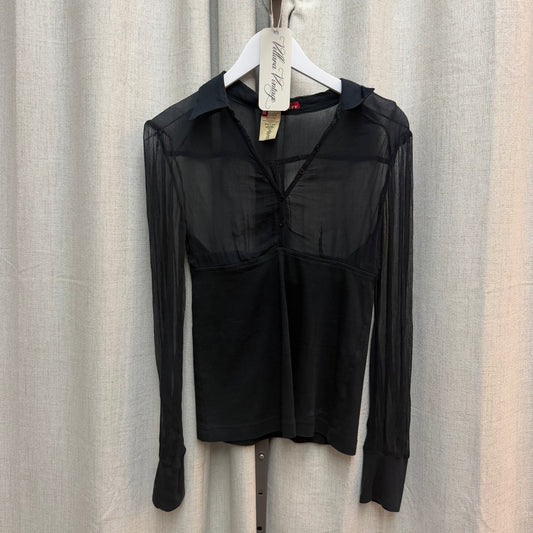 Miss Sixty Black Sheer Longsleeve Blouse