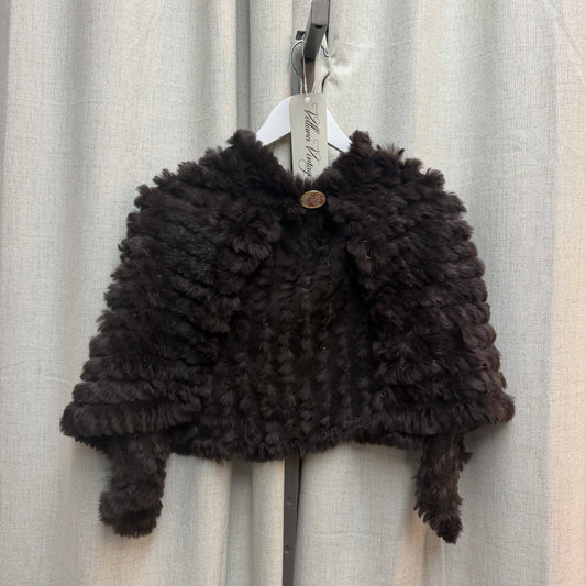 Brown Genuine Fur Shawl