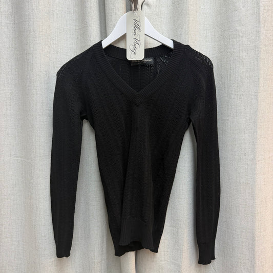 Dolce & Gabbana Black Knit V-Neck Sweater