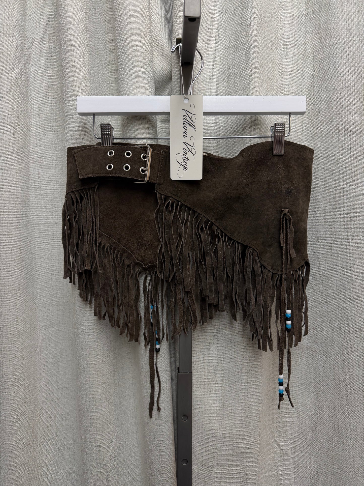 Suede Fringe Belt
