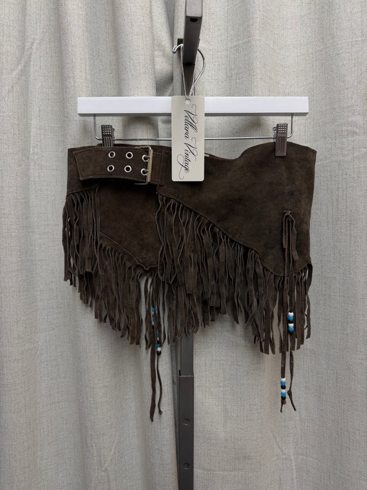 Suede Fringe Belt