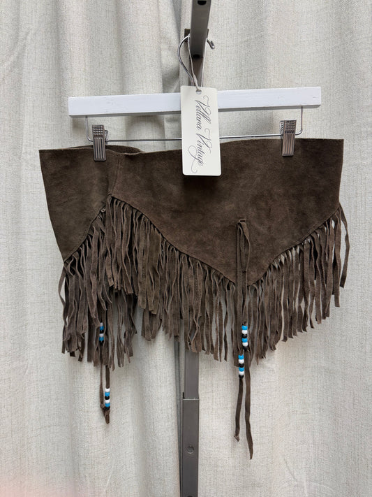 Suede Fringe Belt