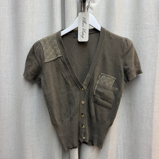 McQ Olive Green Patchwork Short Sleeve Cardigan