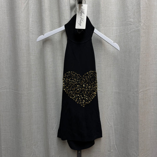 Black & Gold Heart Halter Turtleneck