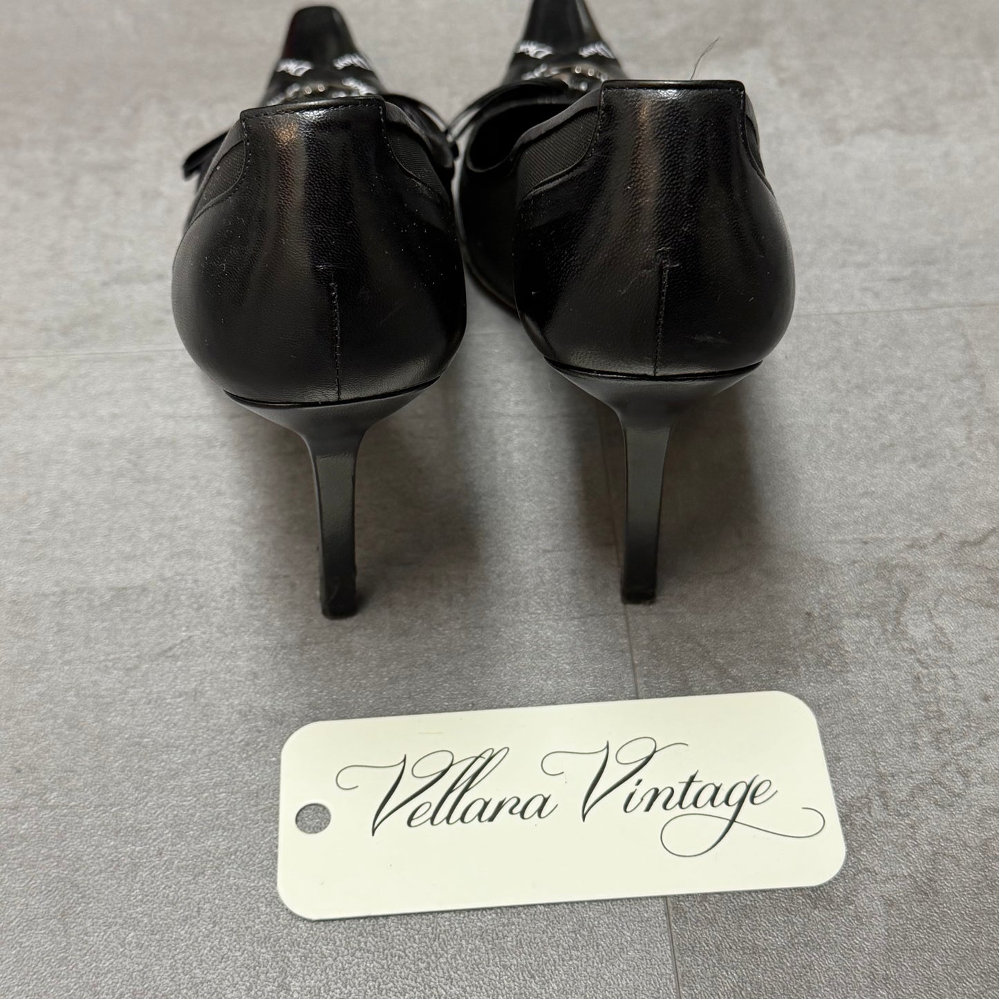 Dior Black Leather Kitten Heels