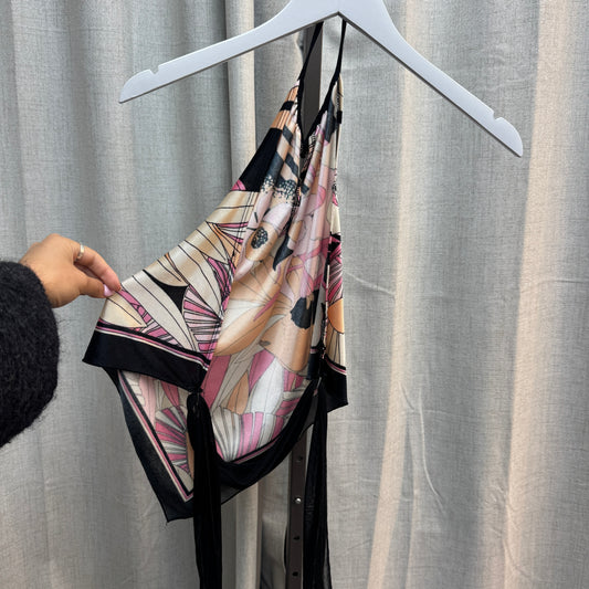 Morgan de Toi Abstract Scarf Halter Tank Top